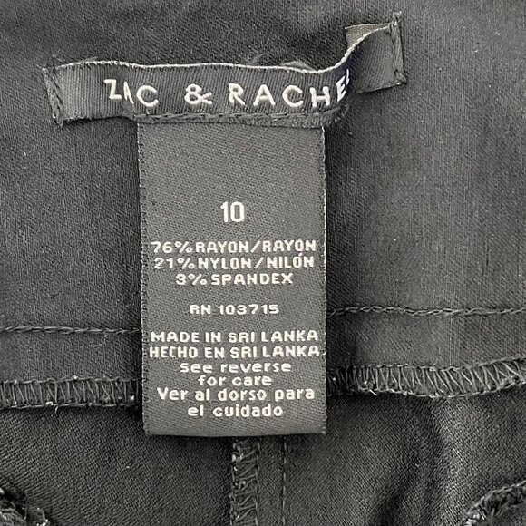 Zac & Rachel Womens Black Pull-On Straight-Leg Ankle Pants Size 10 Nylon Blend - Picture 3 of 11